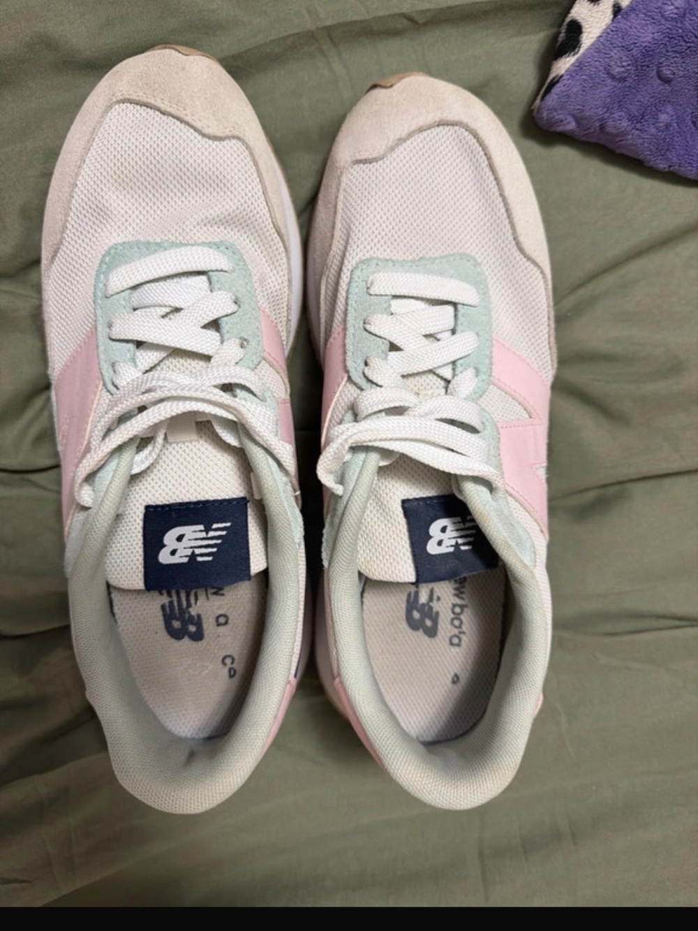 New Balance Women's White, Pink & Mint Low-Top Sneakers